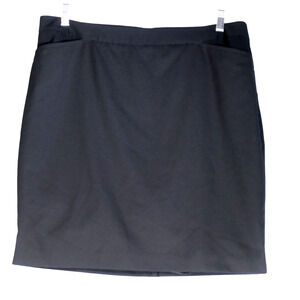 Chaus Black Skirt Women Size 16 Stretch Straight Lined Pockets Above Knee Career